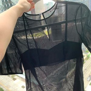 NWT t by alexander wang see through bra tshirt